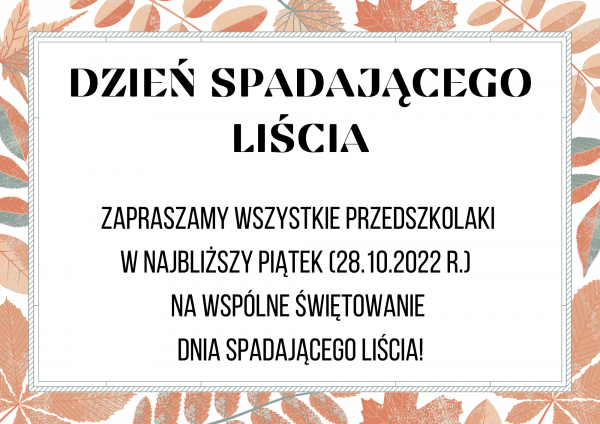 Dzień Spadającego Liścia Przedszkole 95